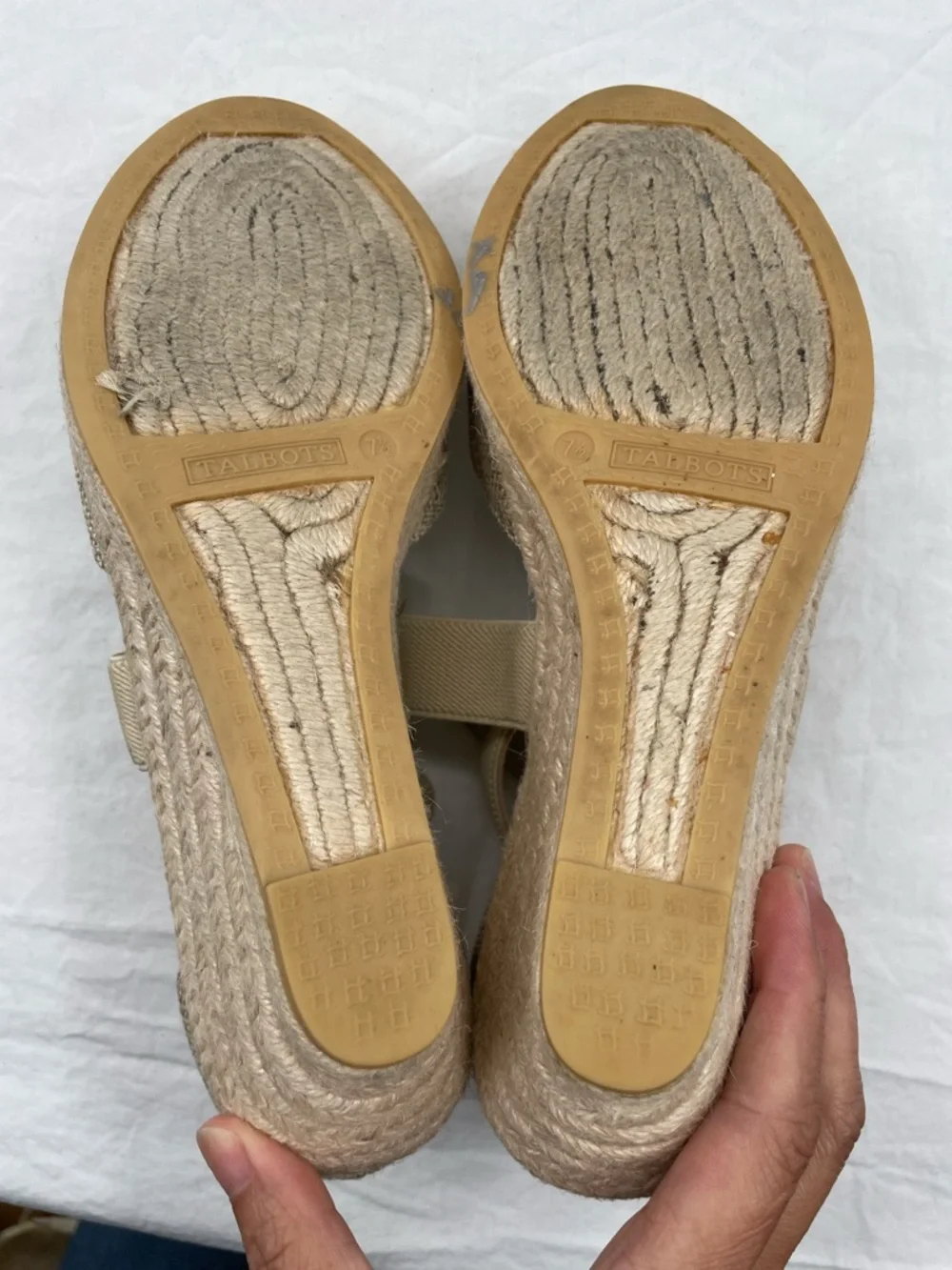 Talbots Lyndsay D’orsay Espadrille Wedges - Linen. 7.5. From Local Talbots!